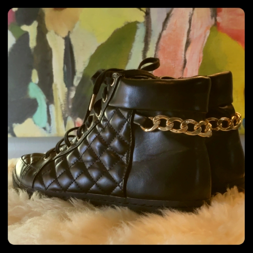 H&M quilted and chain high tops